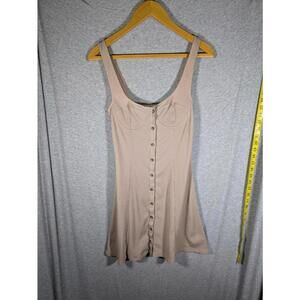 ASTR‎ Dress Womens Medium Rib Knit Sleeveless Mini Neutral Minimalist